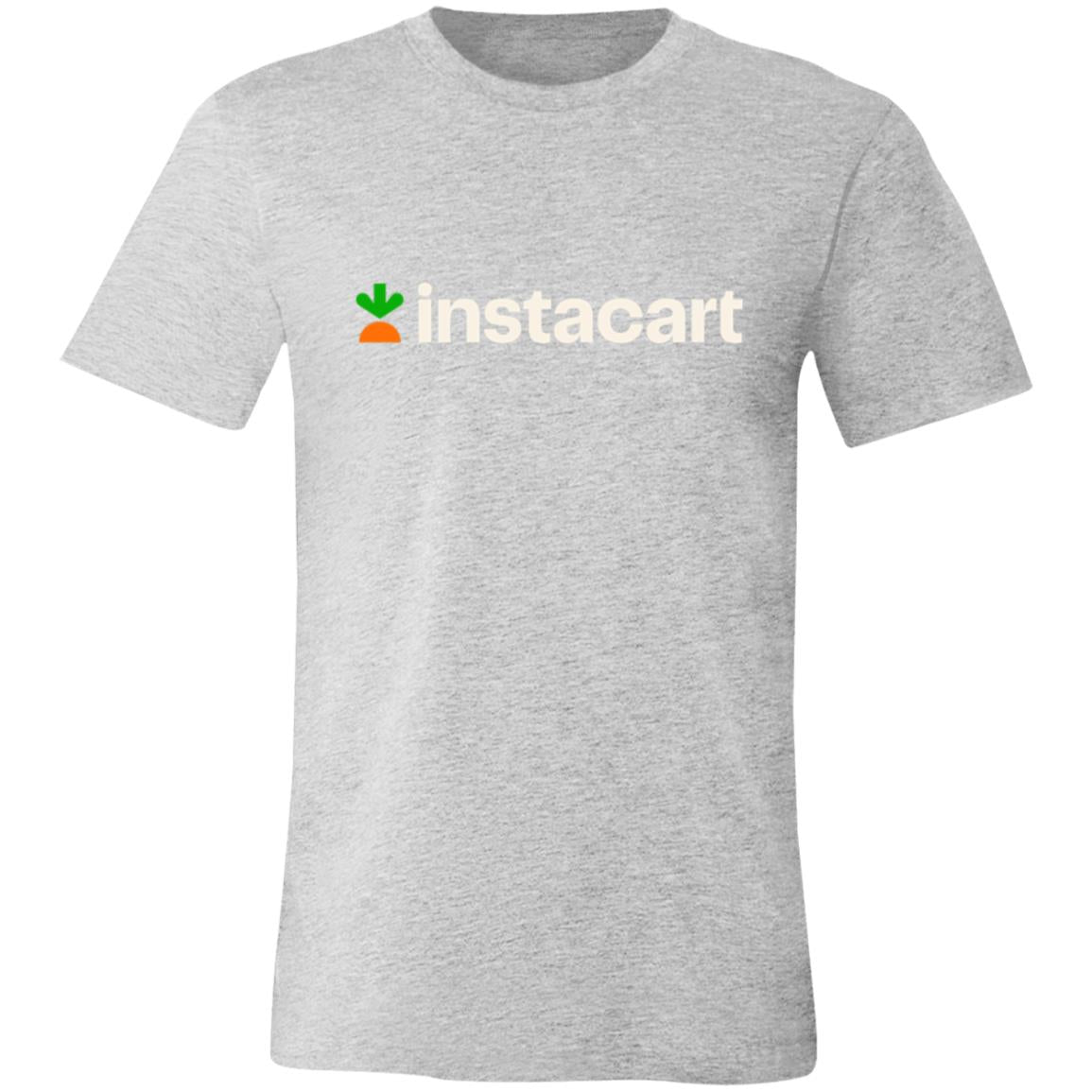Womens Grey Instacart White Logo T Shirt Food Delivery Merch, Front