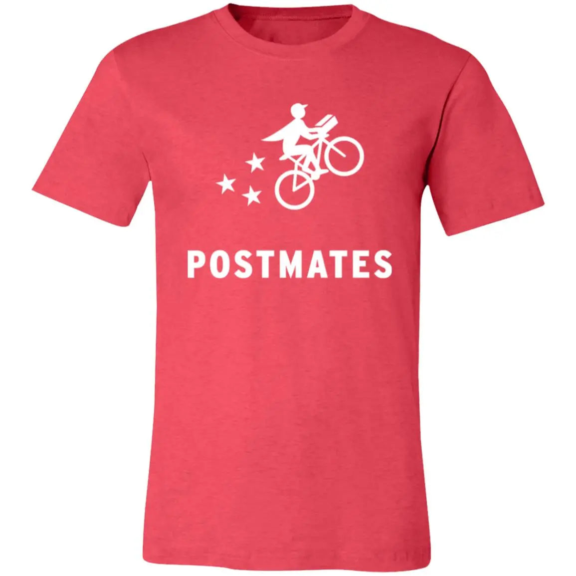 Womens Pink Postmates White Logo T Shirt Food Delivery Merch, Front
