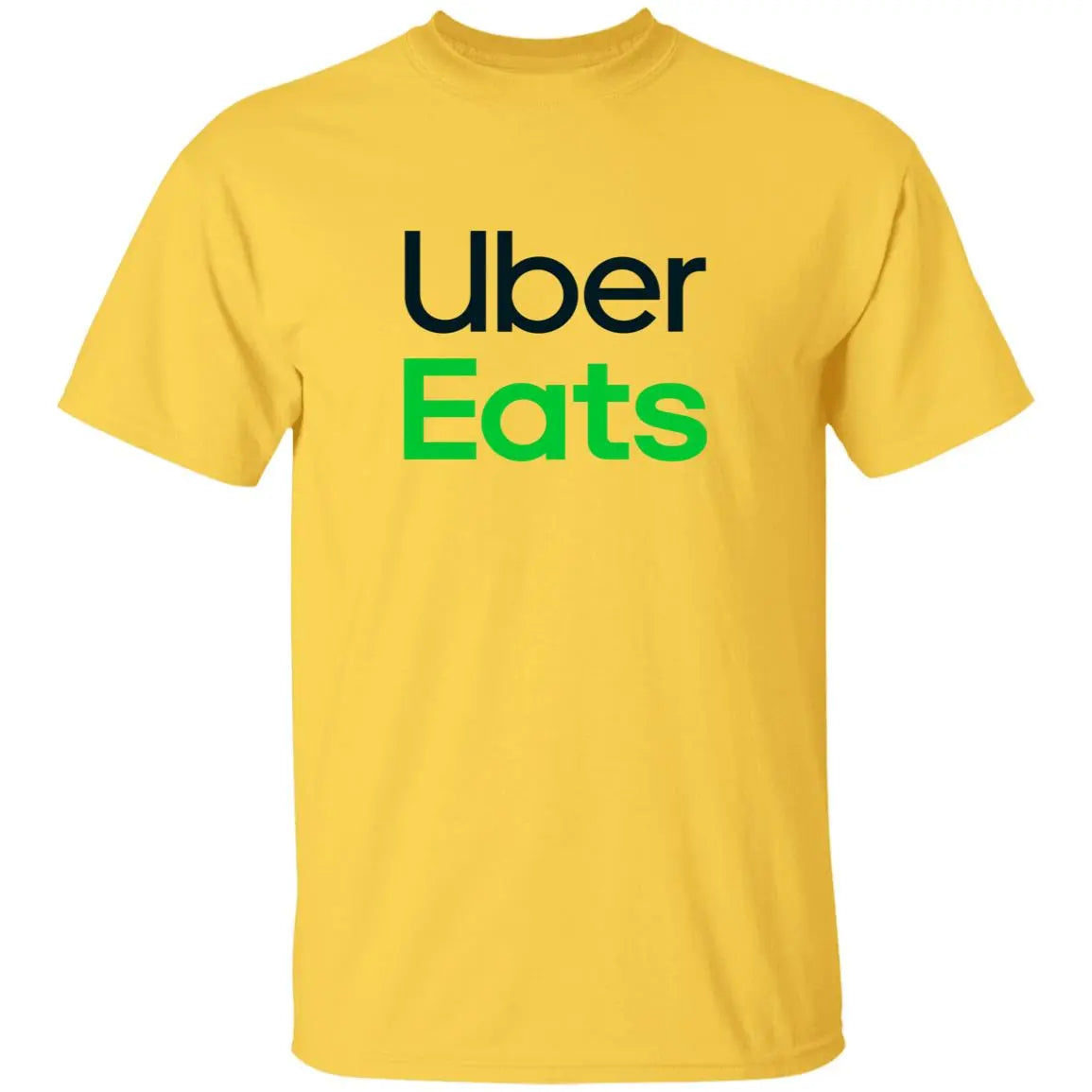 Mens Yellow Uber Eats Logo T Shirt Food Delivery Merch, Front