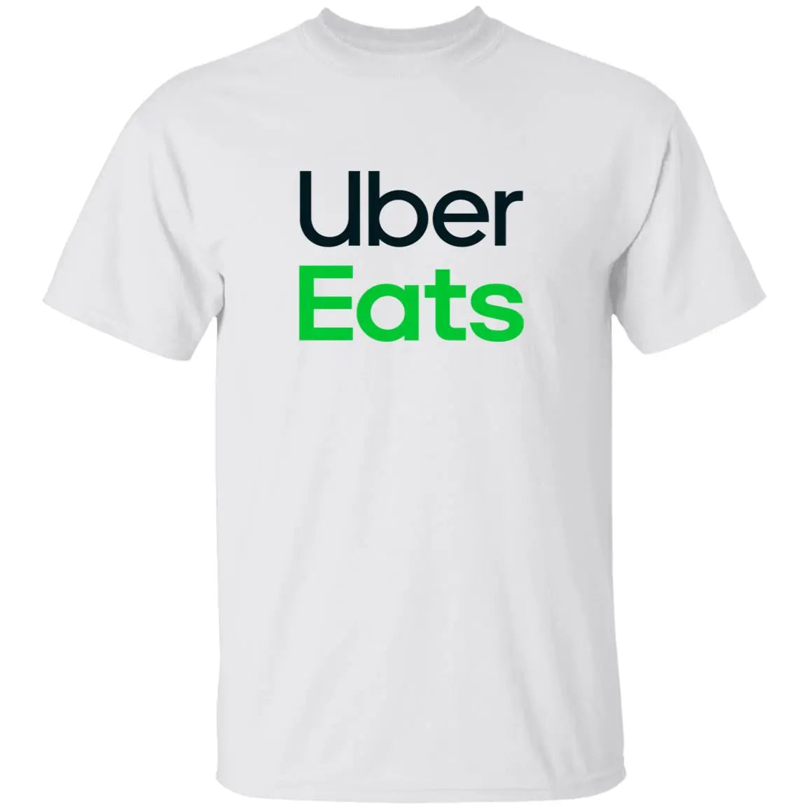 Mens White Uber Eats Logo T Shirt Food Delivery Merch, Front