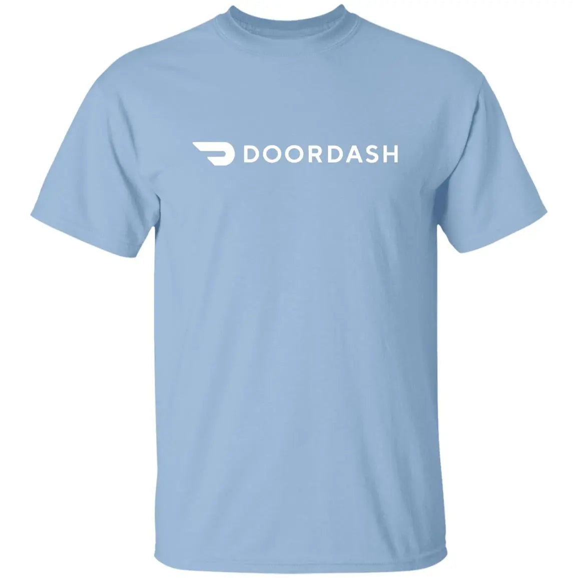 Mens Red Doordash White Logo T Shirt Food Delivery Merch, Front