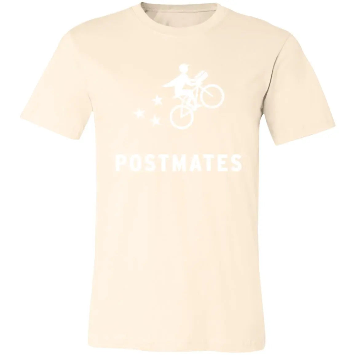 Womens Neutral Postmates White Logo T Shirt Food Delivery Merch, Front