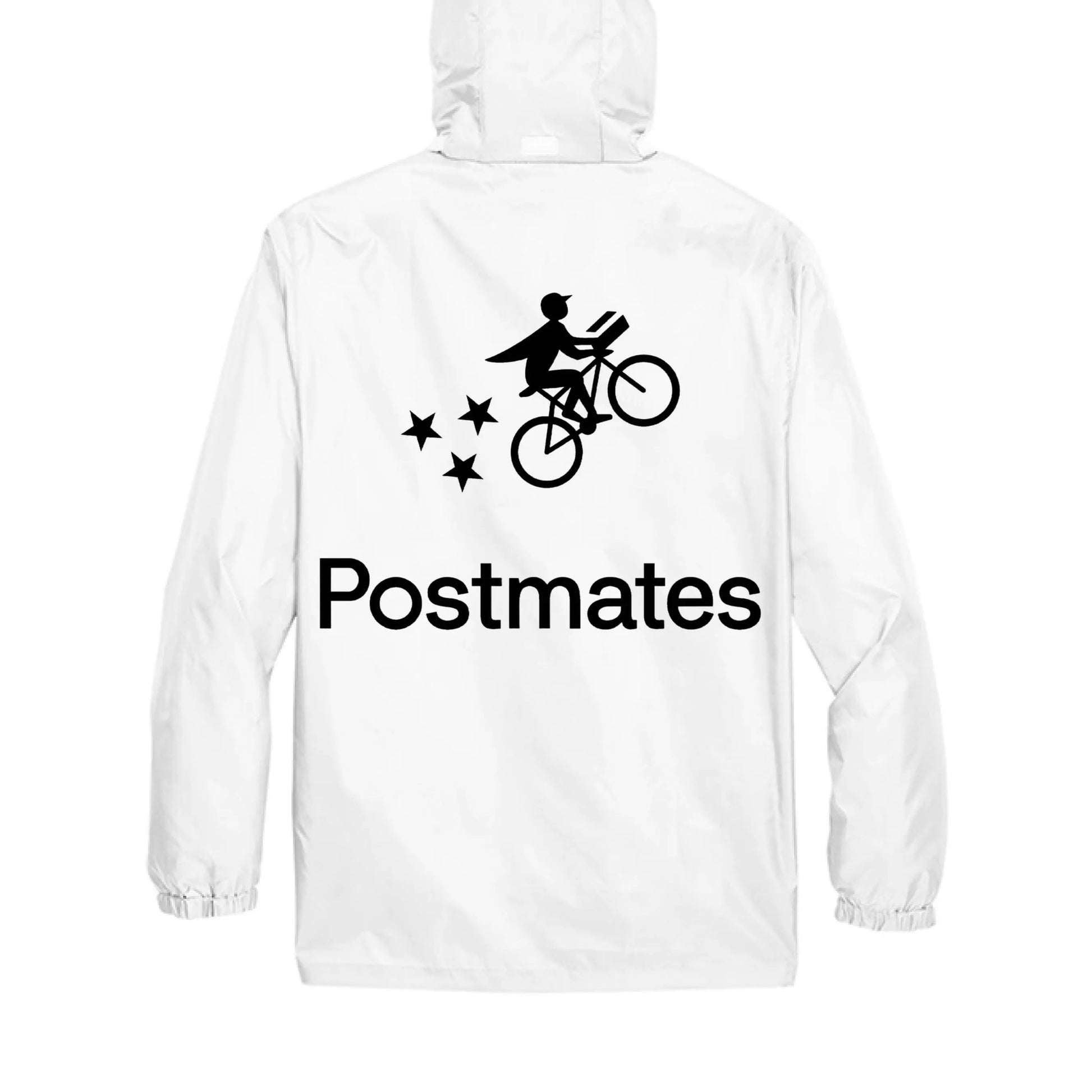 postmates rain jacket WHITE - BACK
