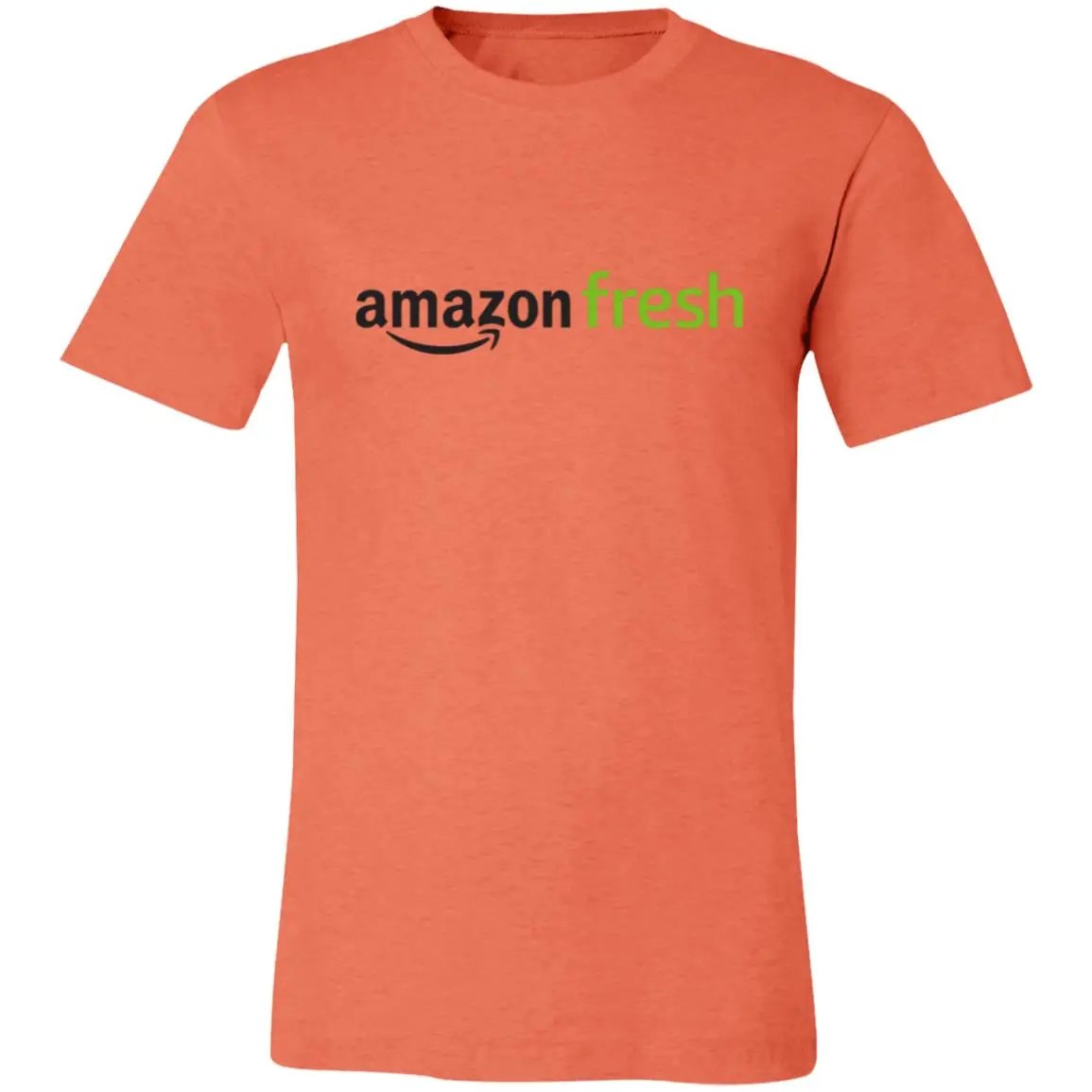 Womens Orange Amazon Fresh Black Green Logo T Shirt Food Delivery Merch, Front