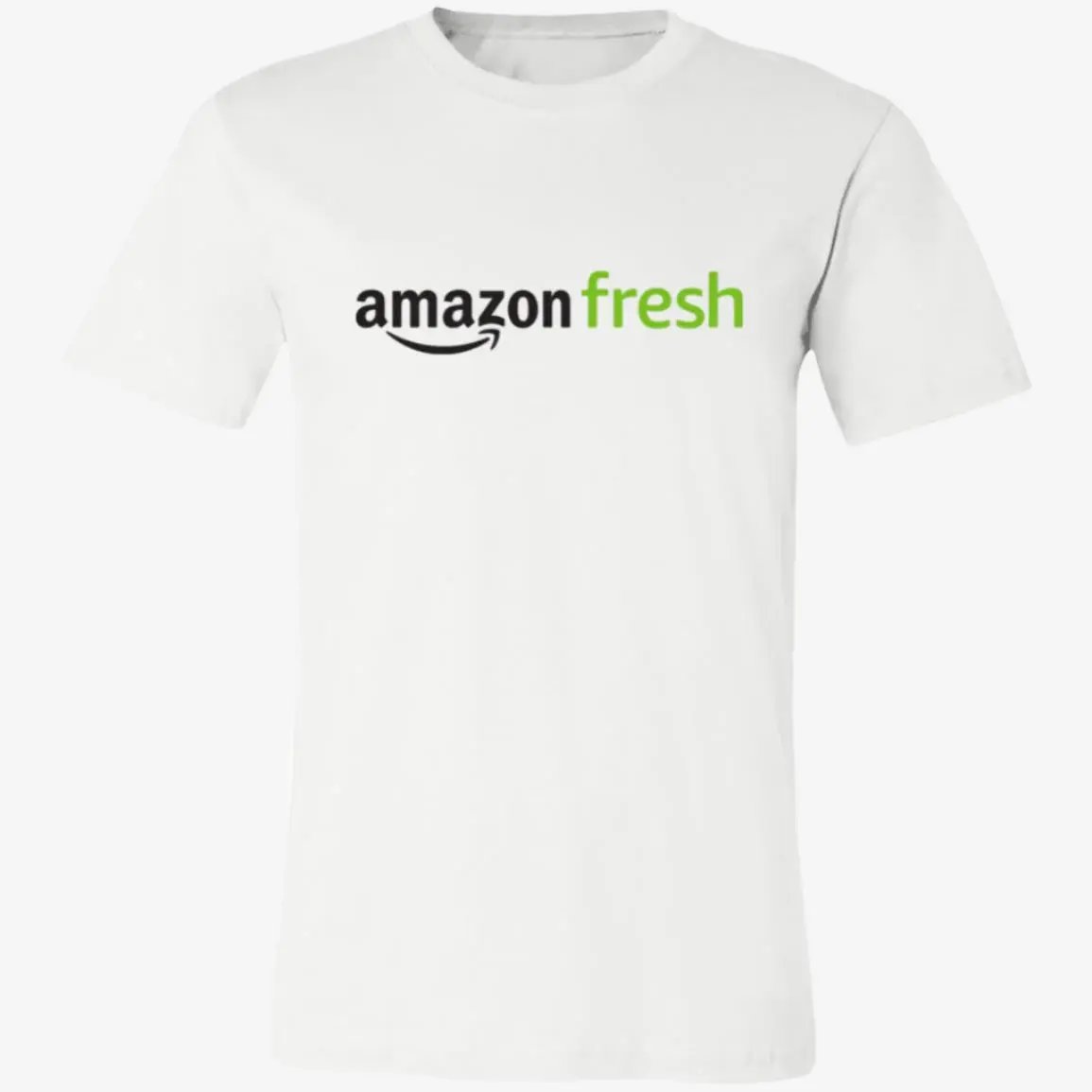 Womens White Amazon Fresh Black Green Logo T Shirt Food Delivery Merch, Front