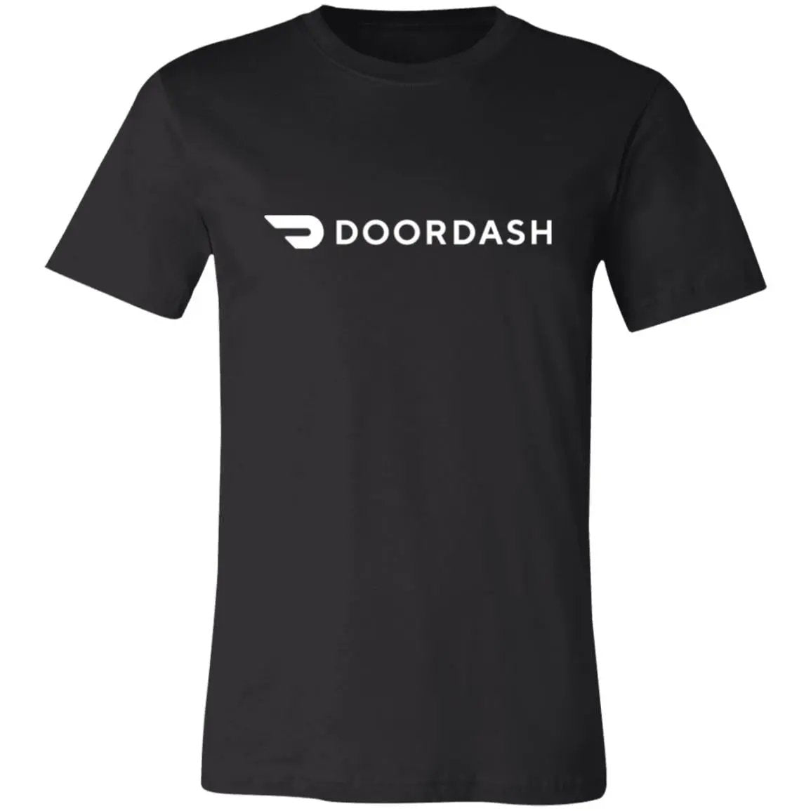 Womens Black Doordash White Logo T Shirt Food Delivery Merch, Front