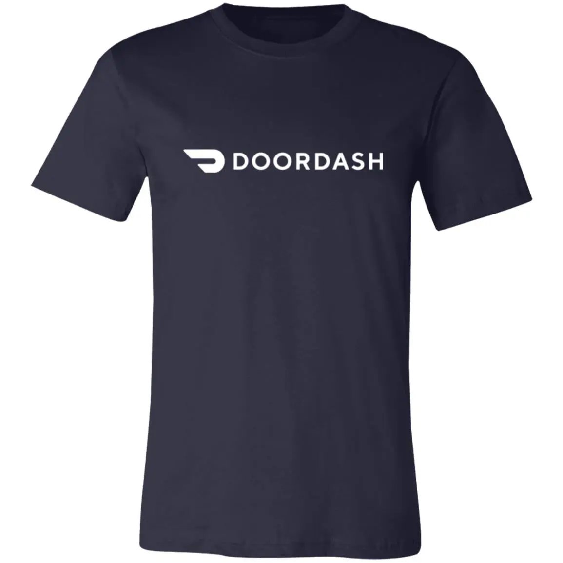 Womens Navy Blue Doordash White Logo T Shirt Food Delivery Merch, Front