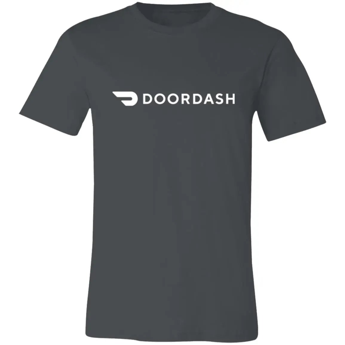 Womens Grey Doordash White Logo T Shirt Food Delivery Merch, Front