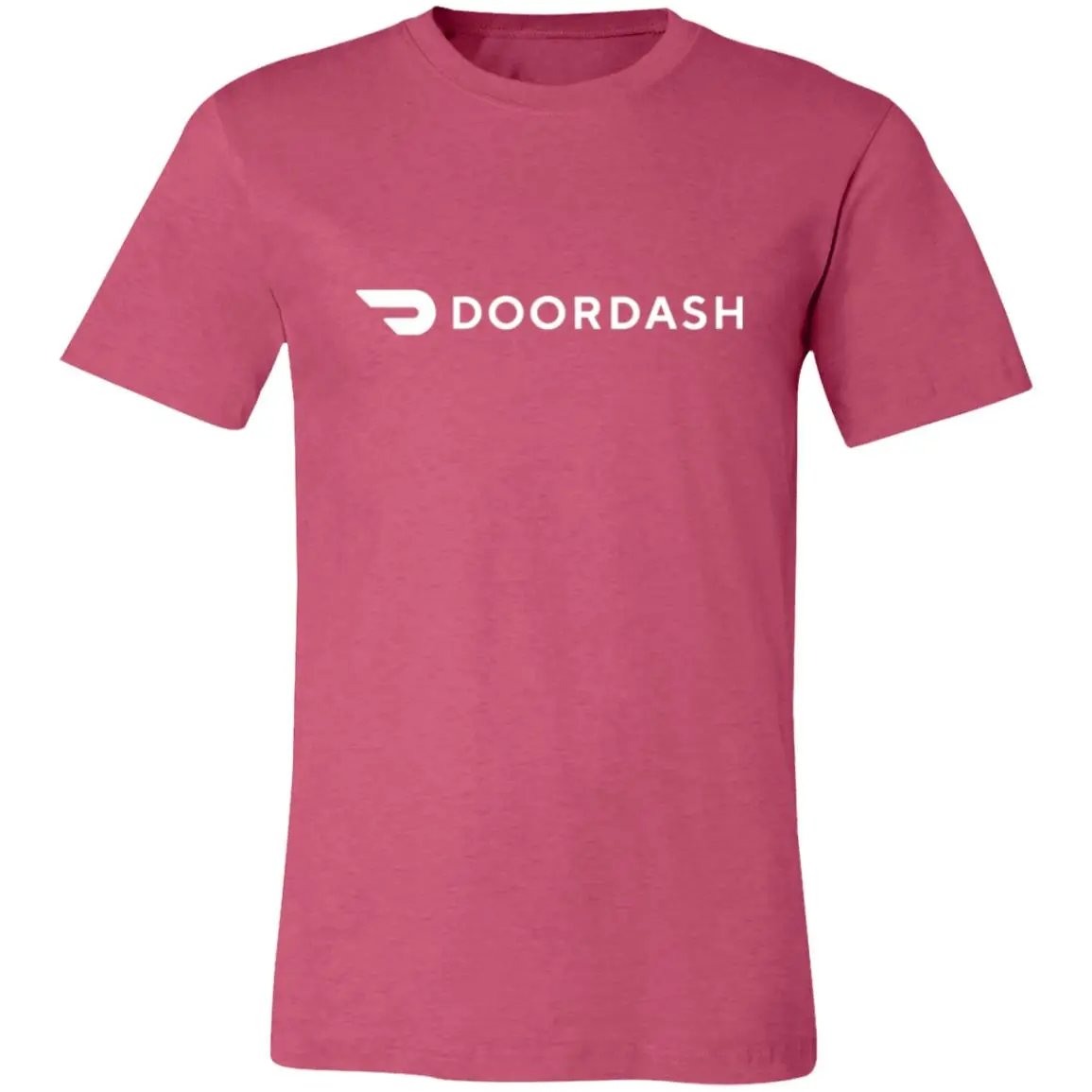 Womens Pink Doordash White Logo T Shirt Food Delivery Merch, Front