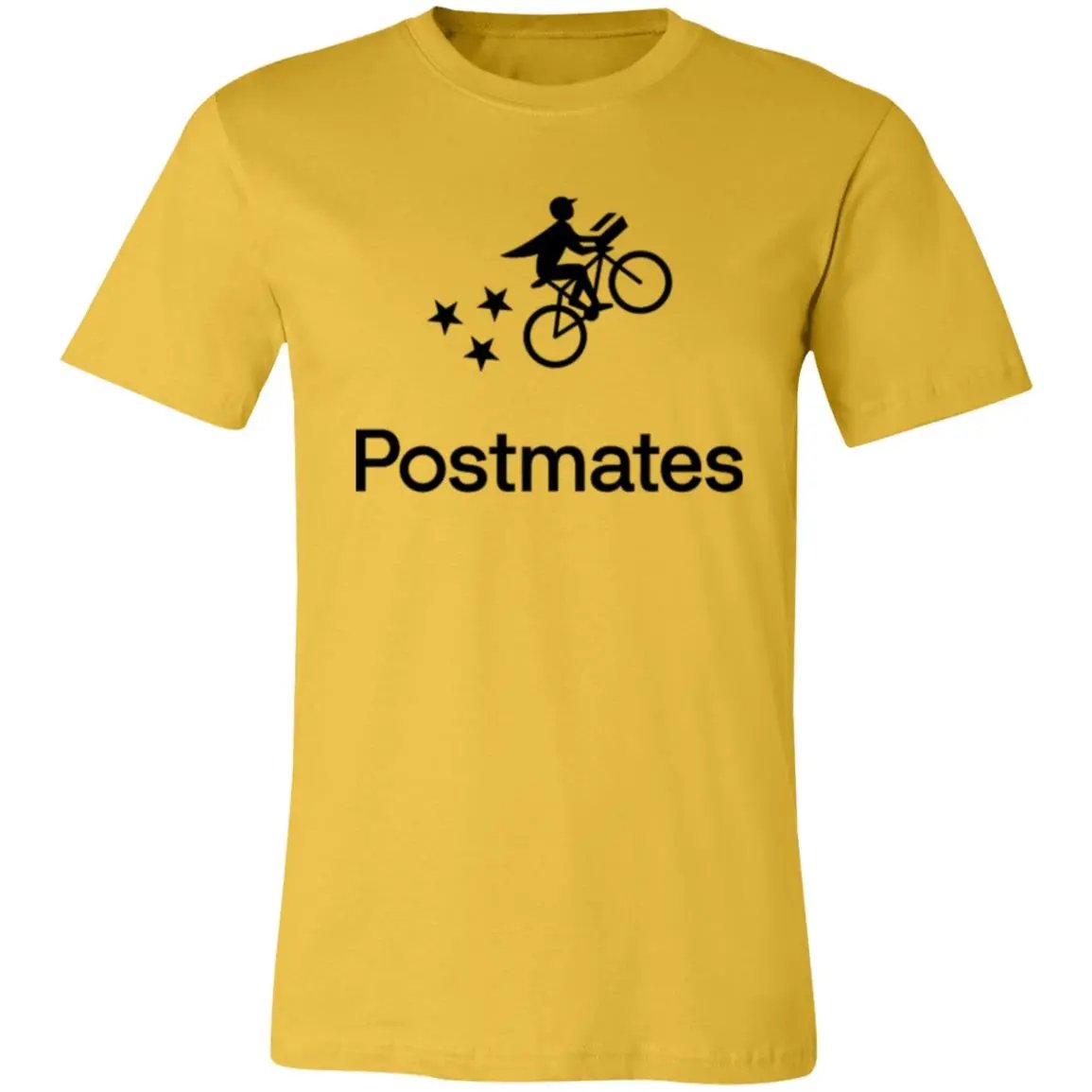 Womens White Postmates Black Logo T Shirt Food Delivery Merch, Front