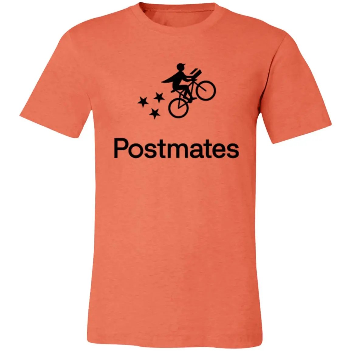 Womens Orange Postmates Black Logo T Shirt Food Delivery Merch, Front