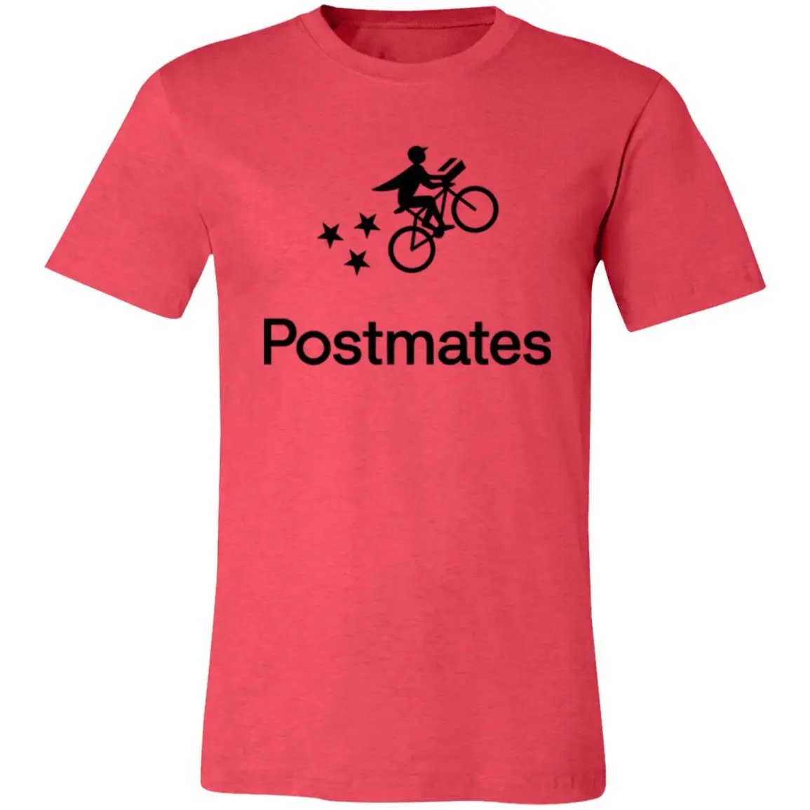 Womens Pink Postmates Black Logo T Shirt Food Delivery Merch, Front