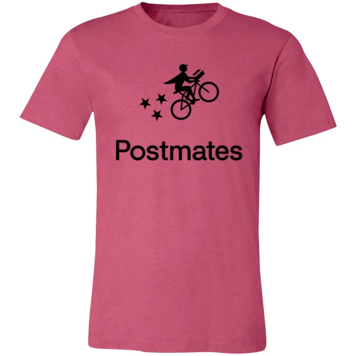 Womens Pink Postmates Black Logo T Shirt Food Delivery Merch, Front