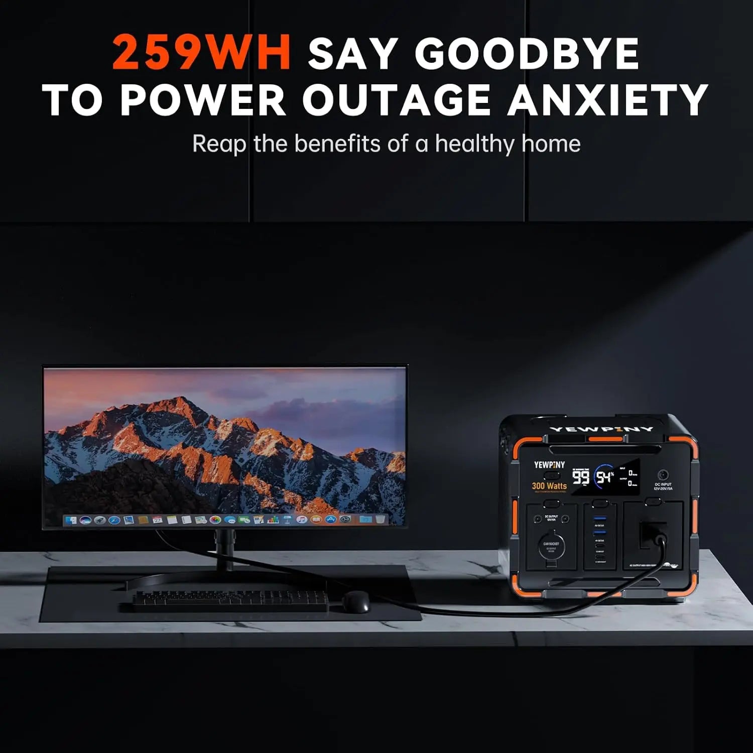 300W Portable Power Station, Solar Generator 259Wh, 70,000mAh LiFePO4 Battery with 65W USB-C PD&Pure Sine Wave AC, Solar Charging for Camping,Home Backup,Emergency Power(SOS Light & LCD Display) (Not For Purchase) Amazon Only!