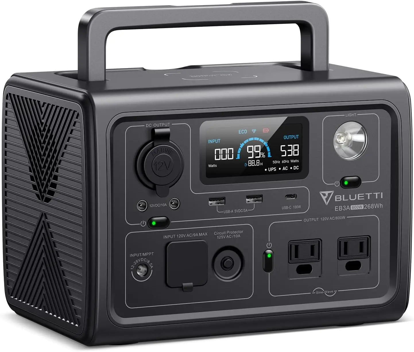 BLUETTI EB3A Portable Power Station, 268Wh Solar Generator LiFePO4 Battery Backup w/ 2 600W (1200W Surge) AC Outlets, Recharge from 0-80% in 30 Min., LFP Backup for Outdoor Camping, Trip, Power Outage (Not For Purchase) Amazon Only!