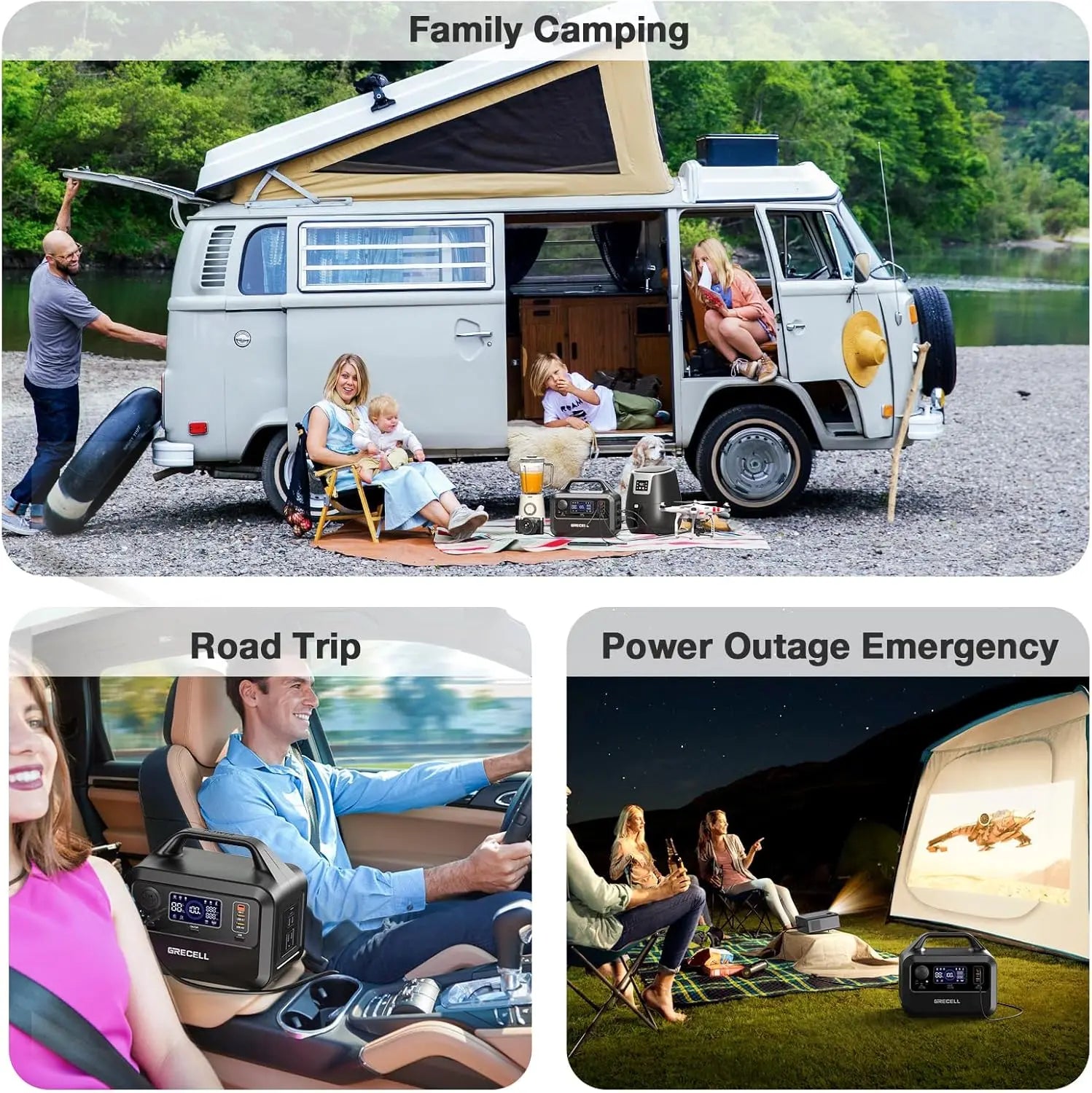 GRECELL Portable Power Station 300W, 230Wh LiFePO4 (LFP) Battery, 1.5hrs Fast Charging, 2 Up to 300W(Peak 600W) AC Outlets, Solar Generator for Outdoor Camping/RVs/Home Use (Not For Purchase) Amazon Only!