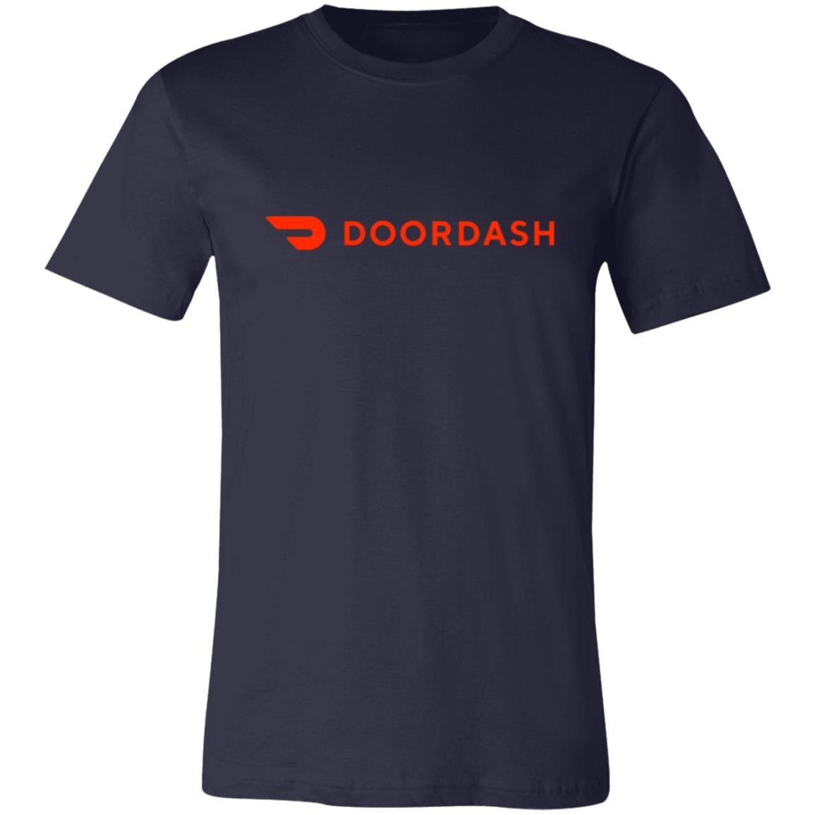 womens navy blue doordash t shirt, front