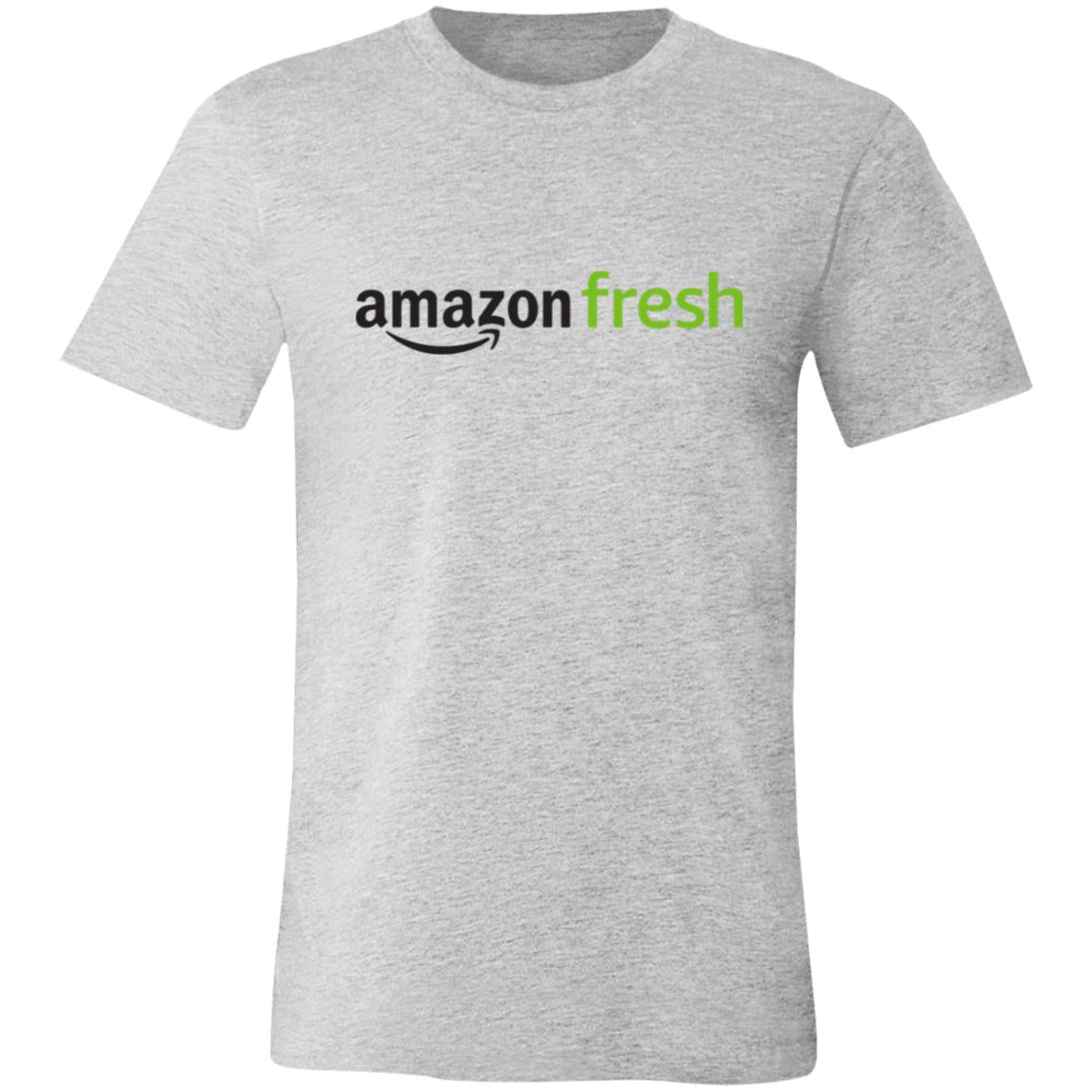 Womens Grey Amazon Fresh Black Green Logo T Shirt Food Delivery Merch, Front