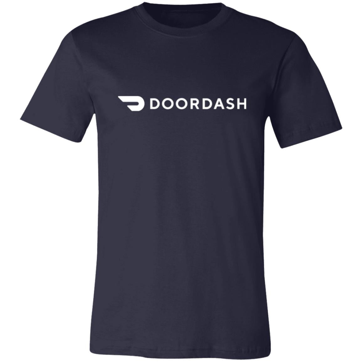 Womens Navy Blue Doordash White Logo T Shirt Food Delivery Merch, Front