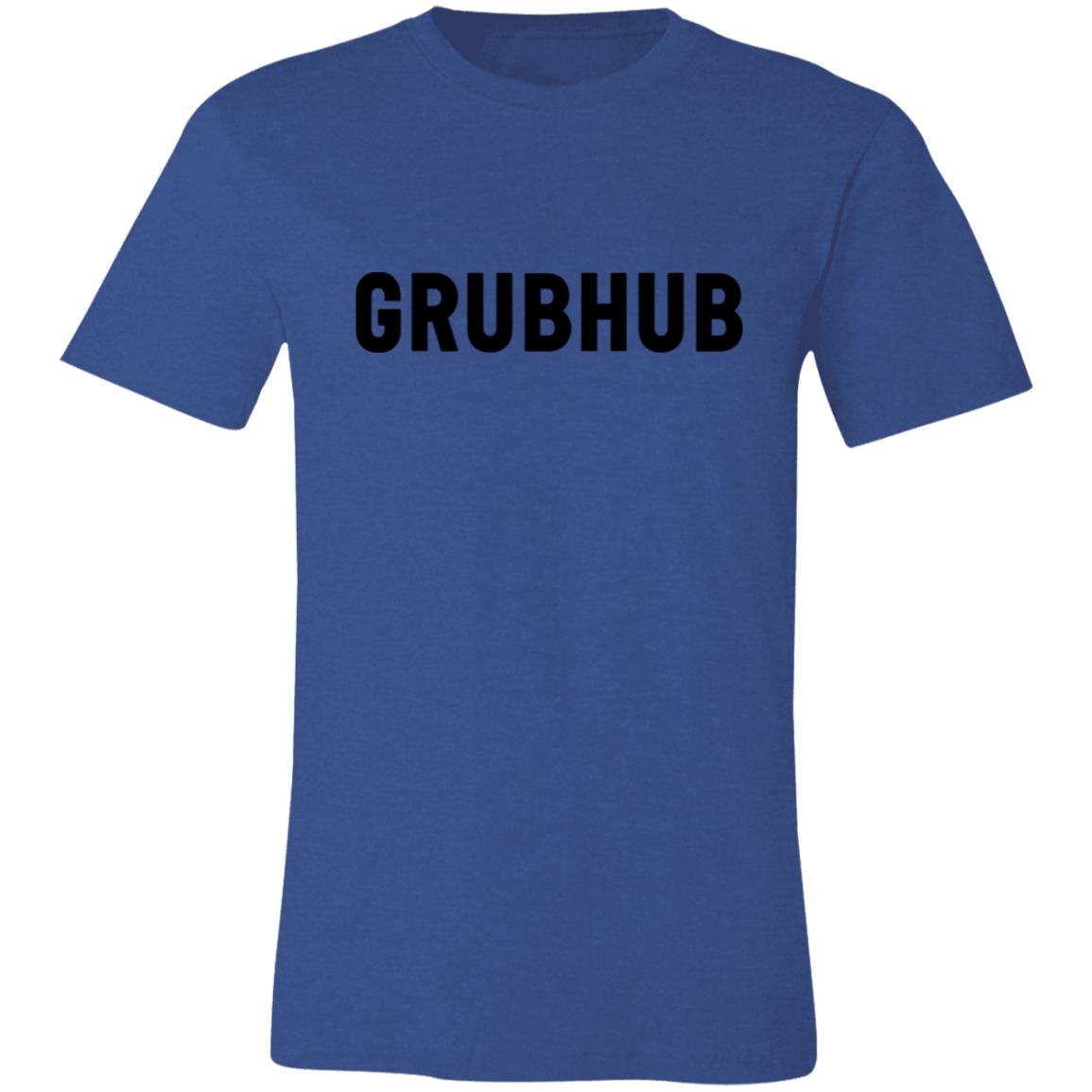 Womens Blue Grubhub Black Logo T Shirt Food Delivery Merch, Front