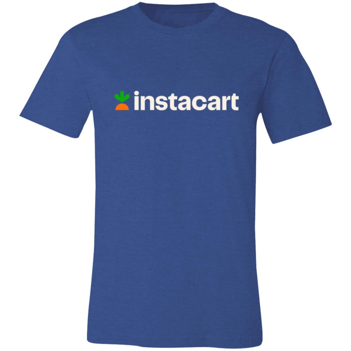 Womens Blue Instacart White Logo T Shirt Food Delivery Merch, Front