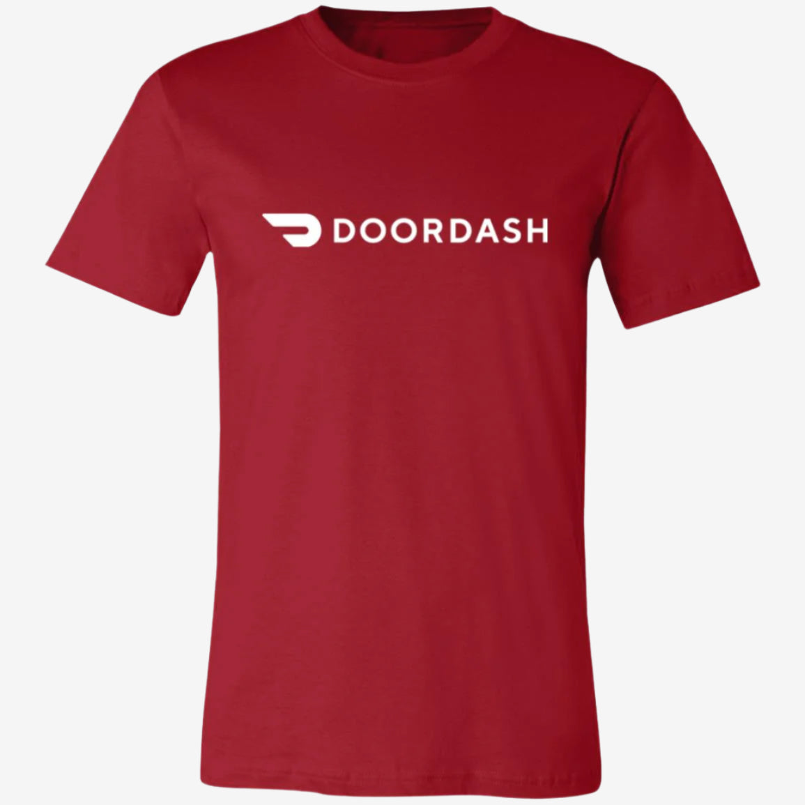Womens Red Doordash White Logo T Shirt Food Delivery Merch, Front