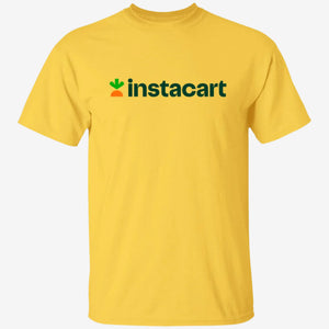 Mens Yellow Instacart Brand Logo T Shirt Food Delivery Merch, Front