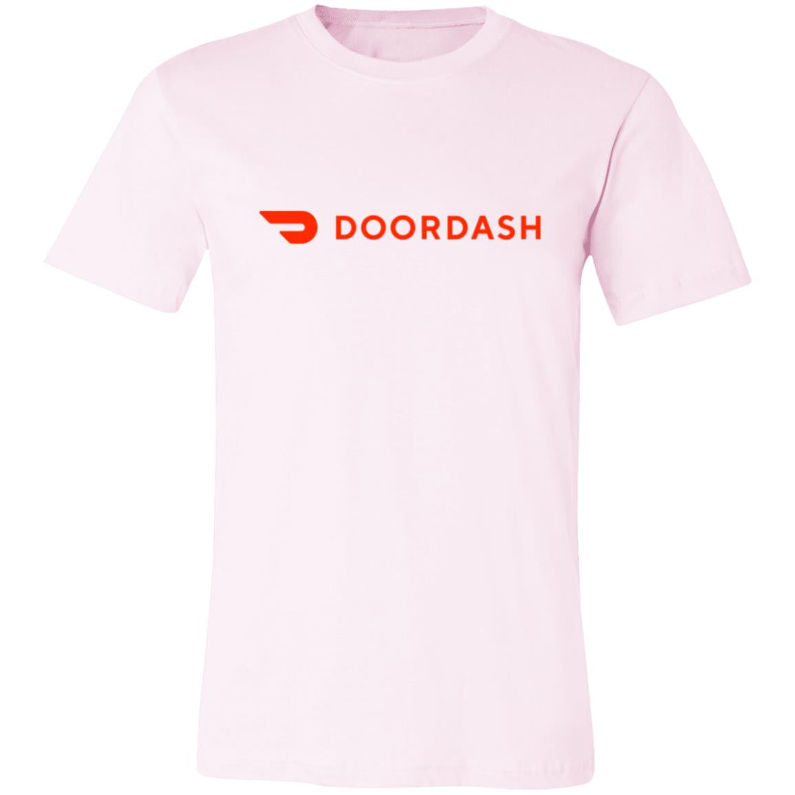 womens pink doordash t shirt, front