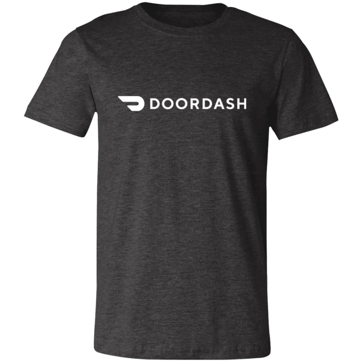 Womens Black Grey Doordash White Logo T Shirt Food Delivery Merch, Front