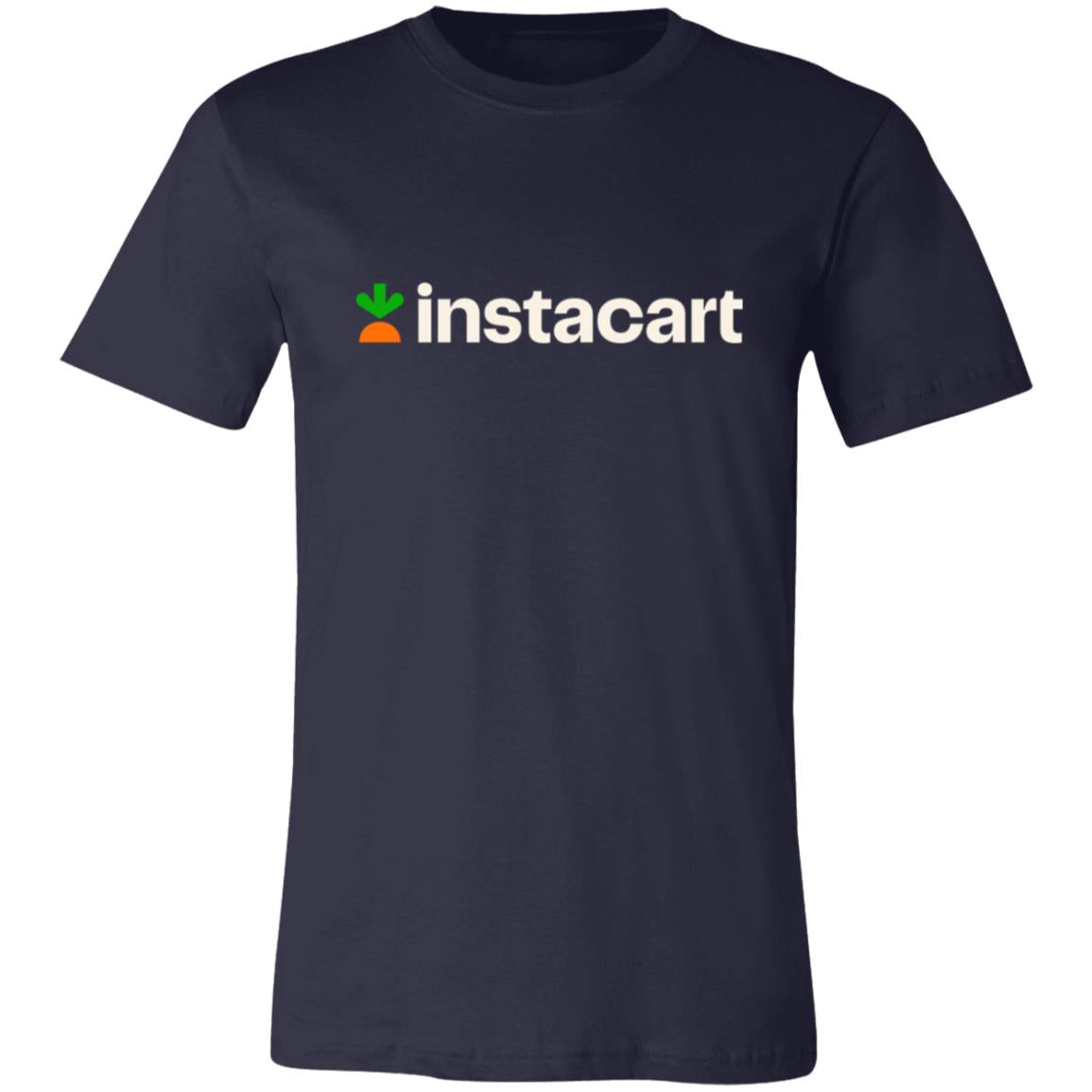 Womens Navy Blue Instacart White Logo T Shirt Food Delivery Merch, Front