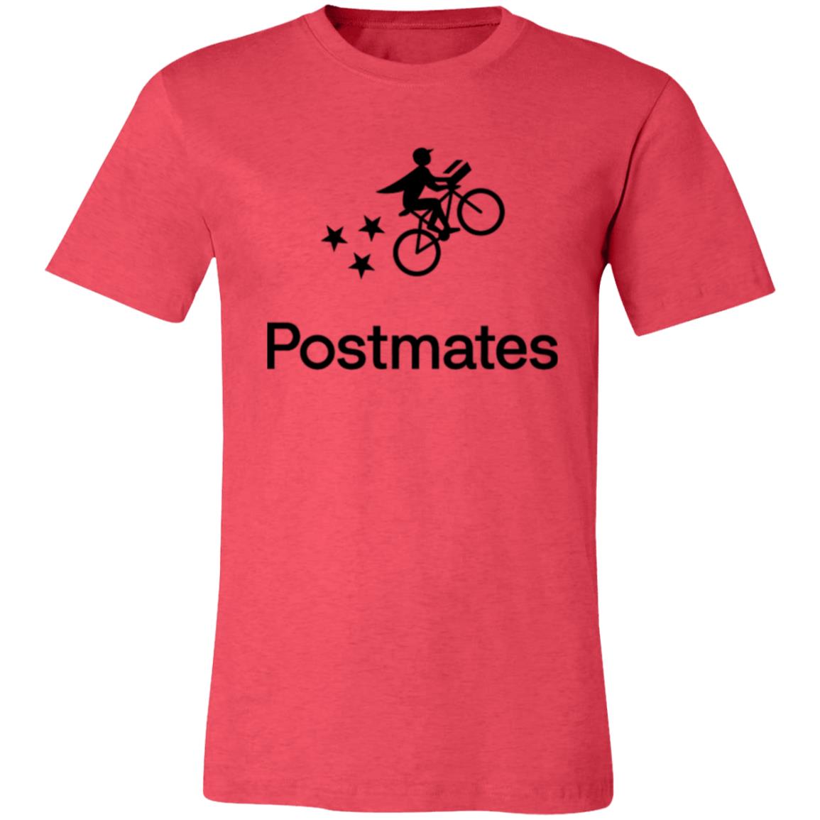 Womens Pink Postmates Black Logo T Shirt Food Delivery Merch, Front