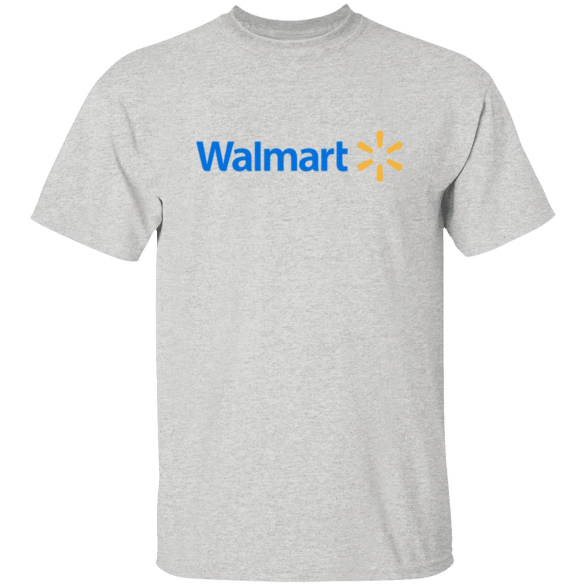 Mens Grey Walmart Spark Yellow Logo T Shirt Food Delivery Merch, Front