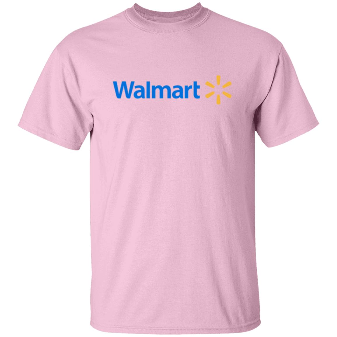 Mens Pink Walmart Spark Yellow Logo T Shirt Food Delivery Merch, Front