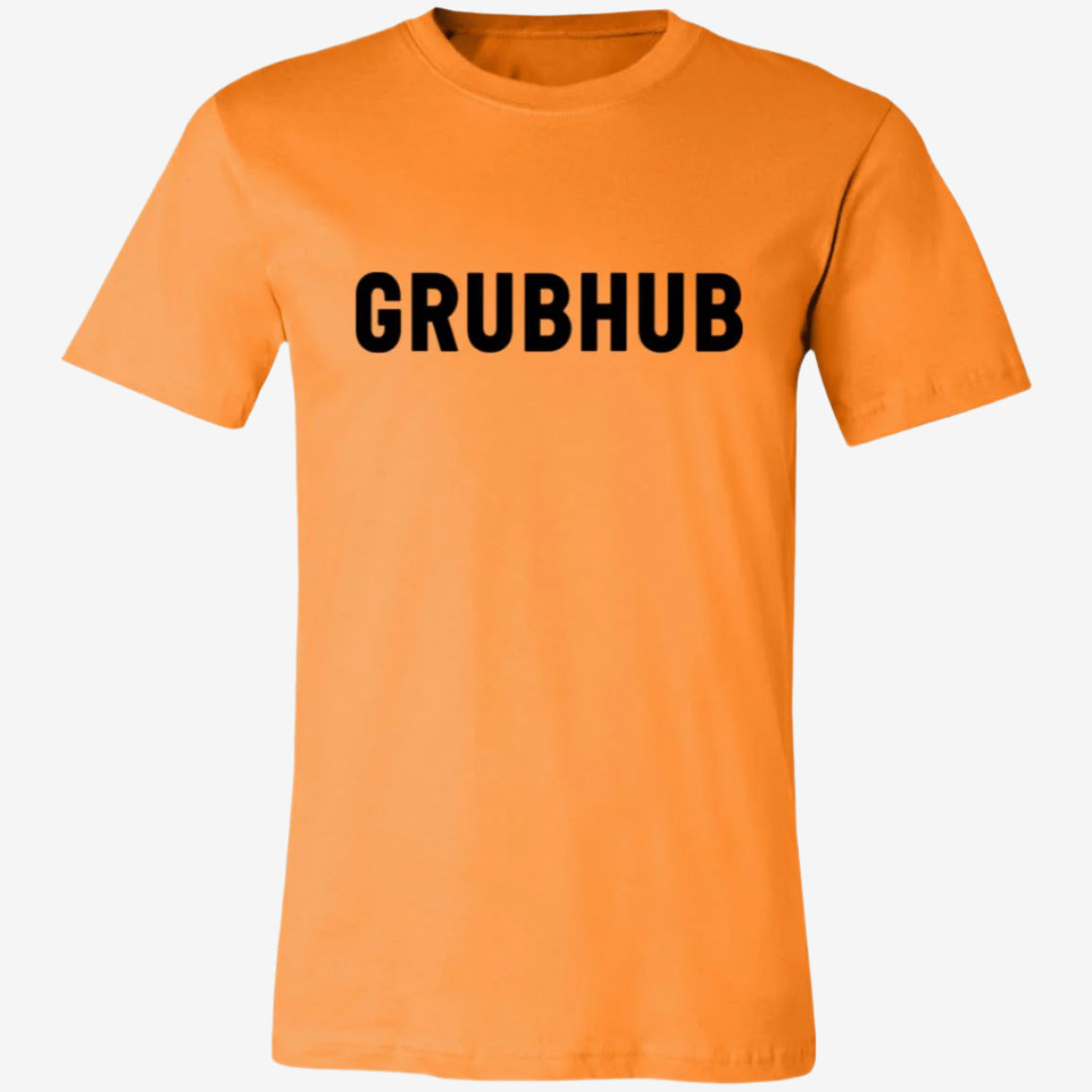 Womens Orange Grubhub Black Logo T Shirt Food Delivery Merch, Front
