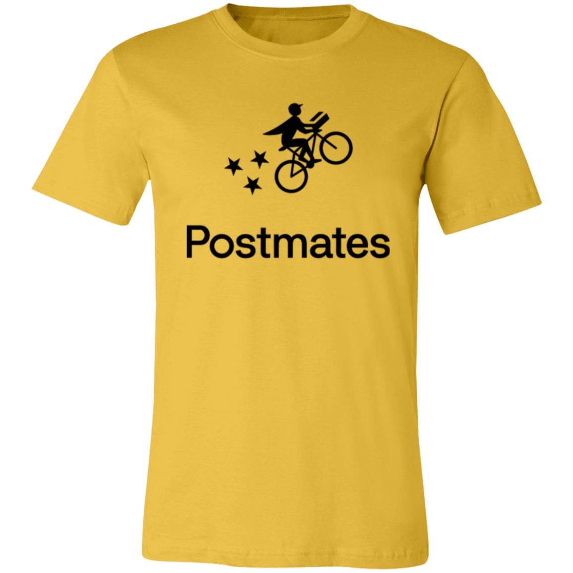 Womens White Postmates Black Logo T Shirt Food Delivery Merch, Front