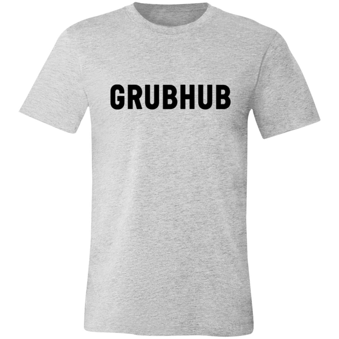 Womens Grey Grubhub Black Logo T Shirt Food Delivery Merch, Front