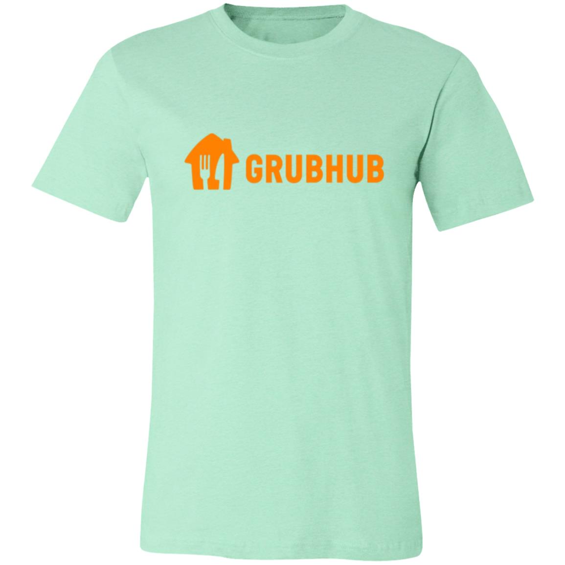 Womens Green Grubhub Orange Logo T Shirt Food Delivery Merch, Front