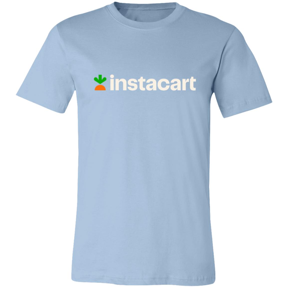 Womens Blue Instacart White Logo T Shirt Food Delivery Merch, Front