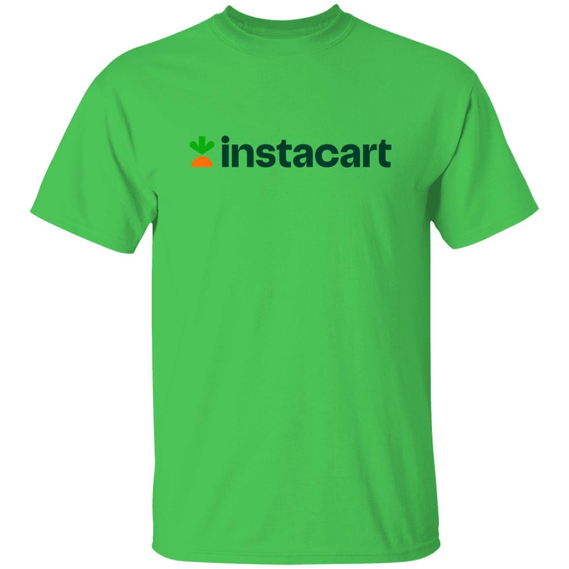 Mens Green Instacart Brand Logo T Shirt Food Delivery Merch, Front
