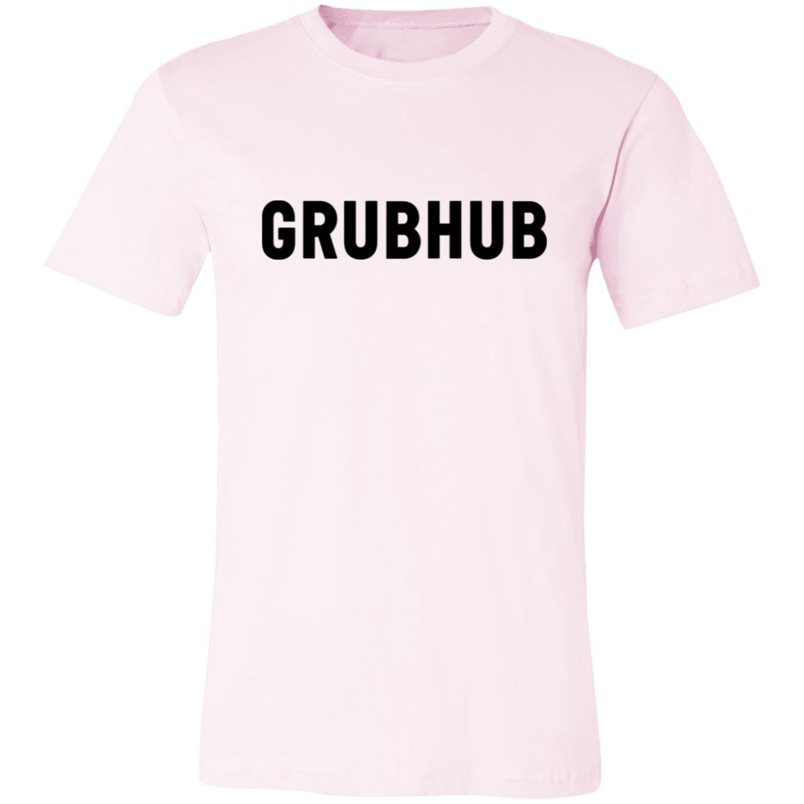 Womens Pink Grubhub Black Logo T Shirt Food Delivery Merch, Front