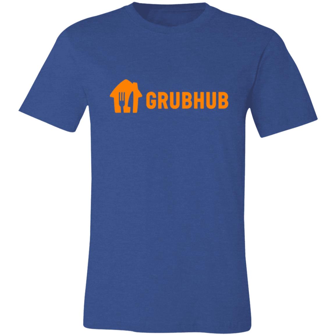 Womens Blue Grubhub Orange Logo T Shirt Food Delivery Merch, Front