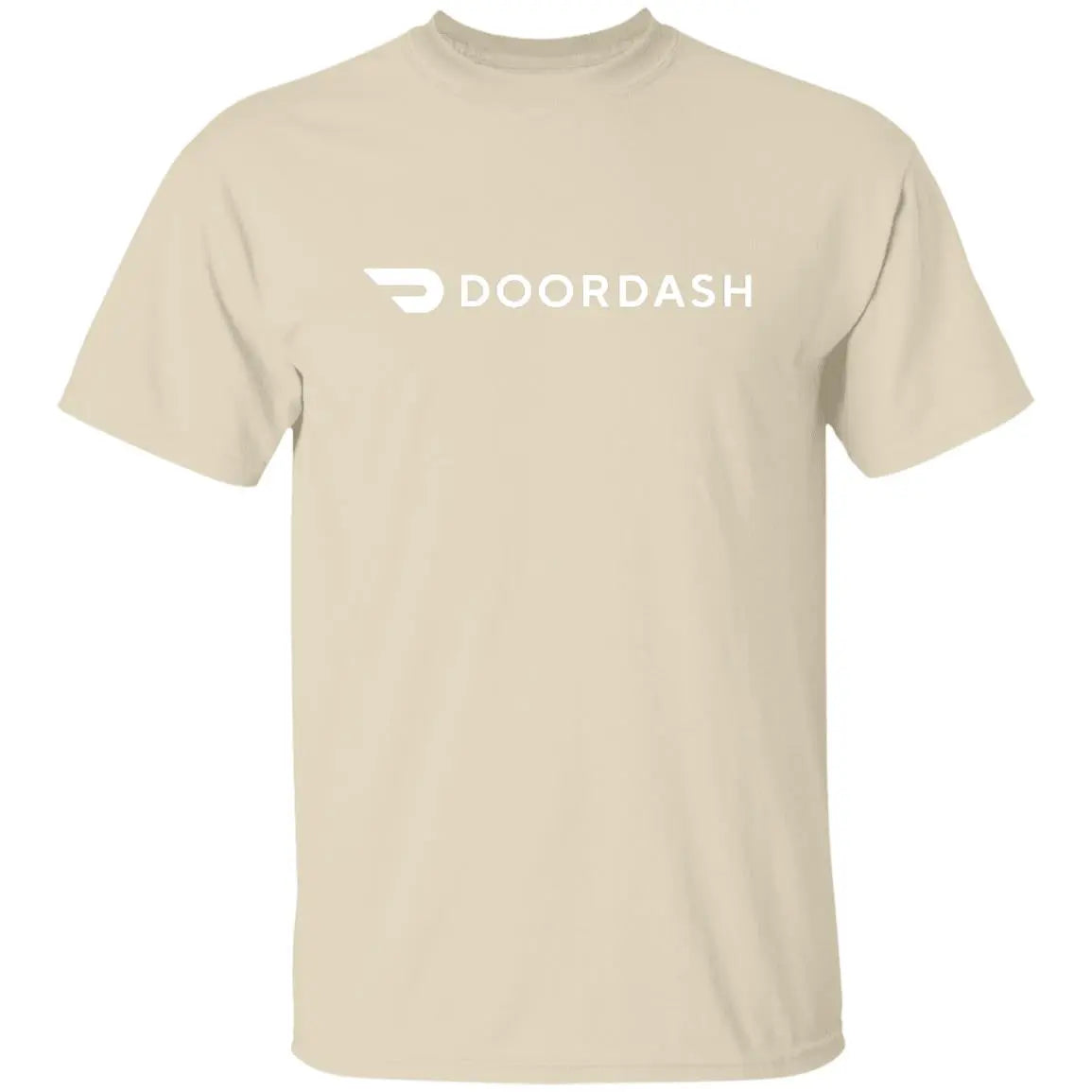 Mens Neutral Doordash White Logo T Shirt Food Delivery Merch, Front