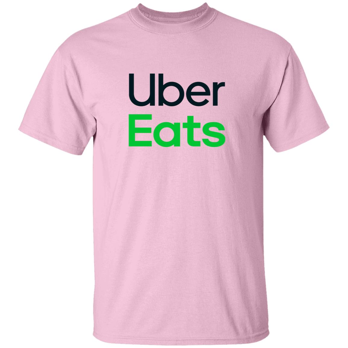 Mens Pink Uber Eats Logo T Shirt Food Delivery Merch, Front