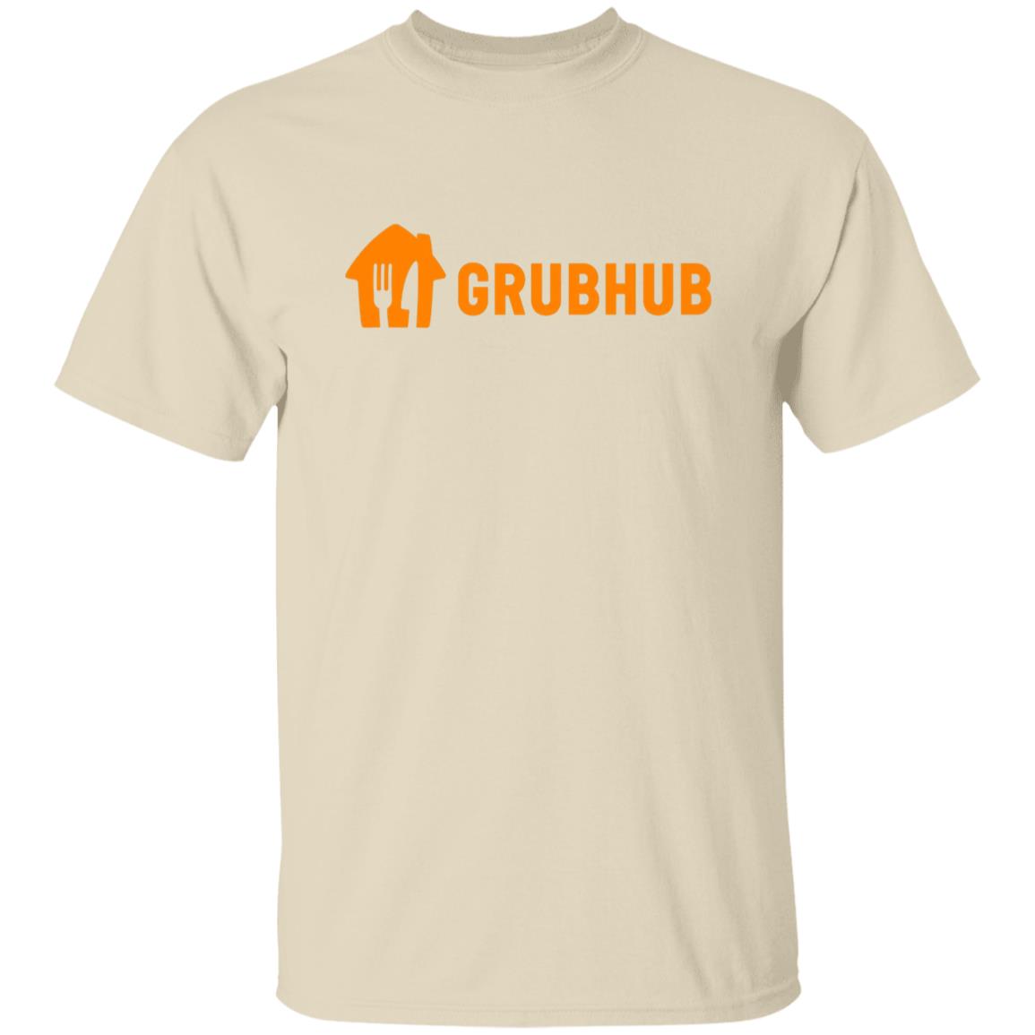 Mens Neutral Grubhub Orange Logo T Shirt Food Delivery Merch, Front