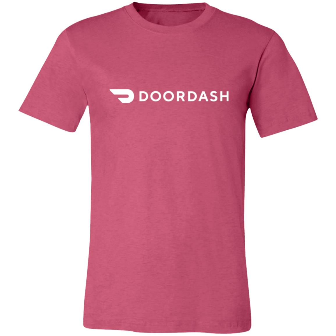 Womens Pink Doordash White Logo T Shirt Food Delivery Merch, Front