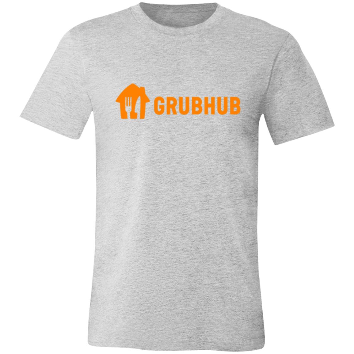 Womens Grey Grubhub Orange Logo T Shirt Food Delivery Merch, Front