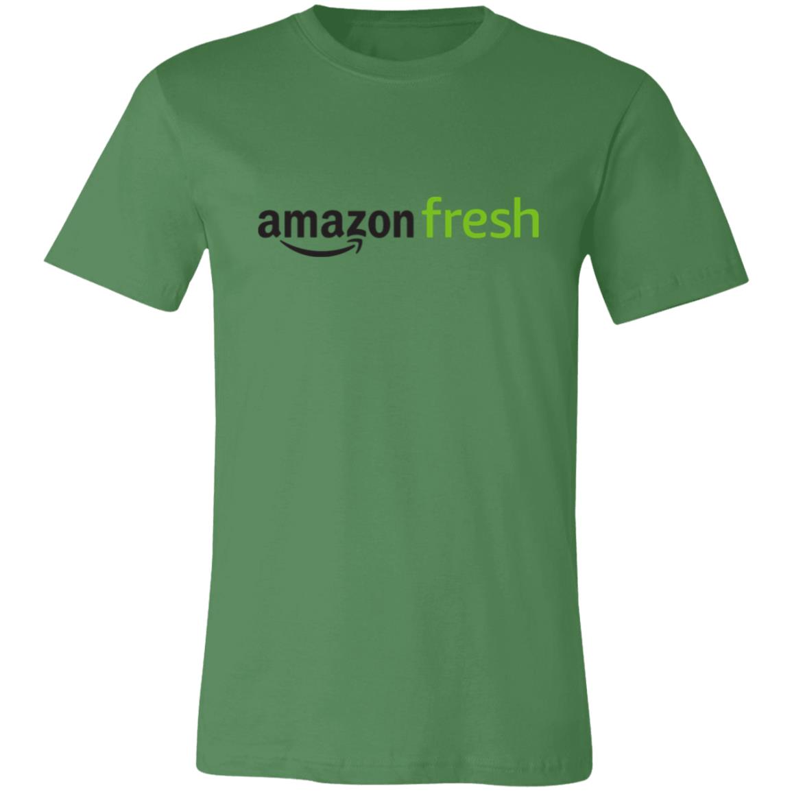Womens Green Amazon Fresh Black Green Logo T Shirt Food Delivery Merch, Front
