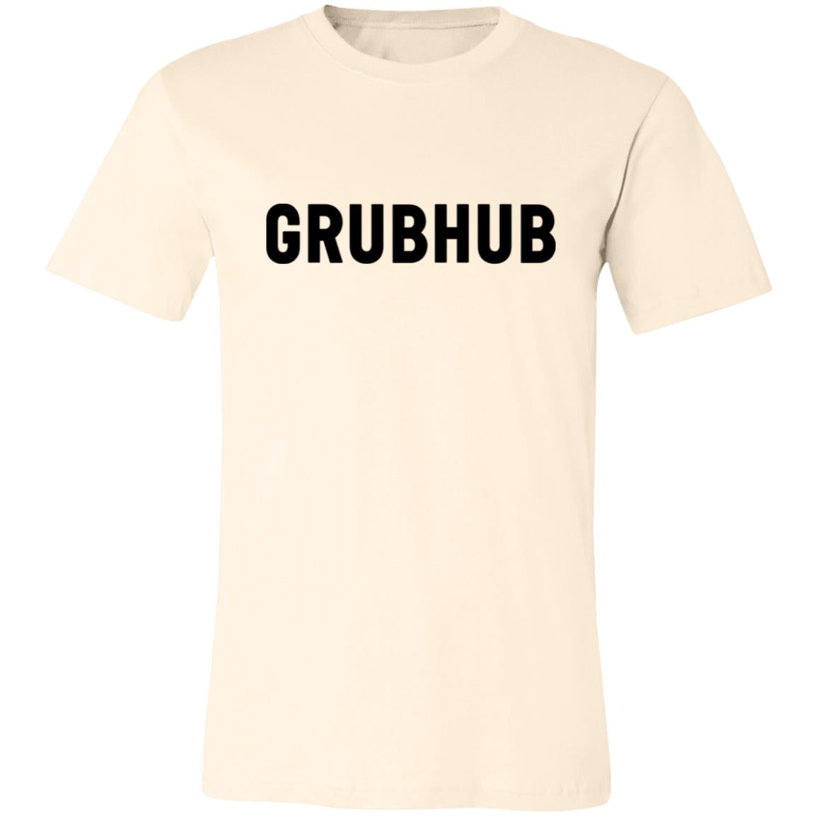 Womens Neutral Grubhub Black Logo T Shirt Food Delivery Merch, Front