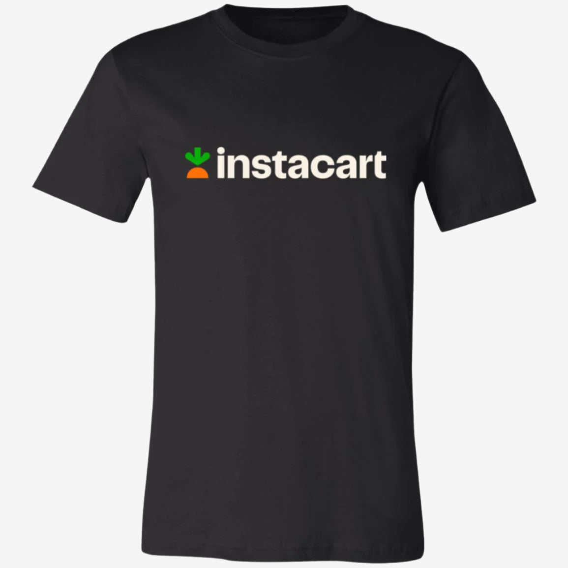 Womens Black Instacart White Logo T Shirt Food Delivery Merch, Front