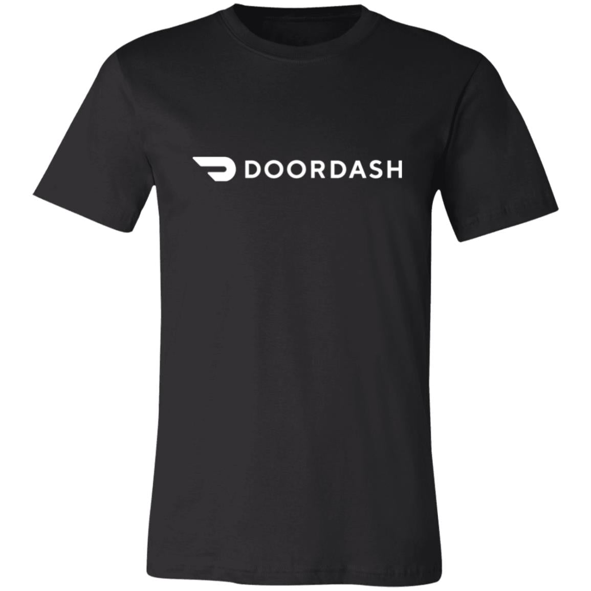Womens Black Doordash White Logo T Shirt Food Delivery Merch, Front